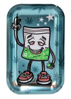 Rolling Tray Dreh-Tablett, Metall, SMALL "420 CHARACTERS 2/4 Metallic",  Maße: ca. 27,5x17,5x2,5cm